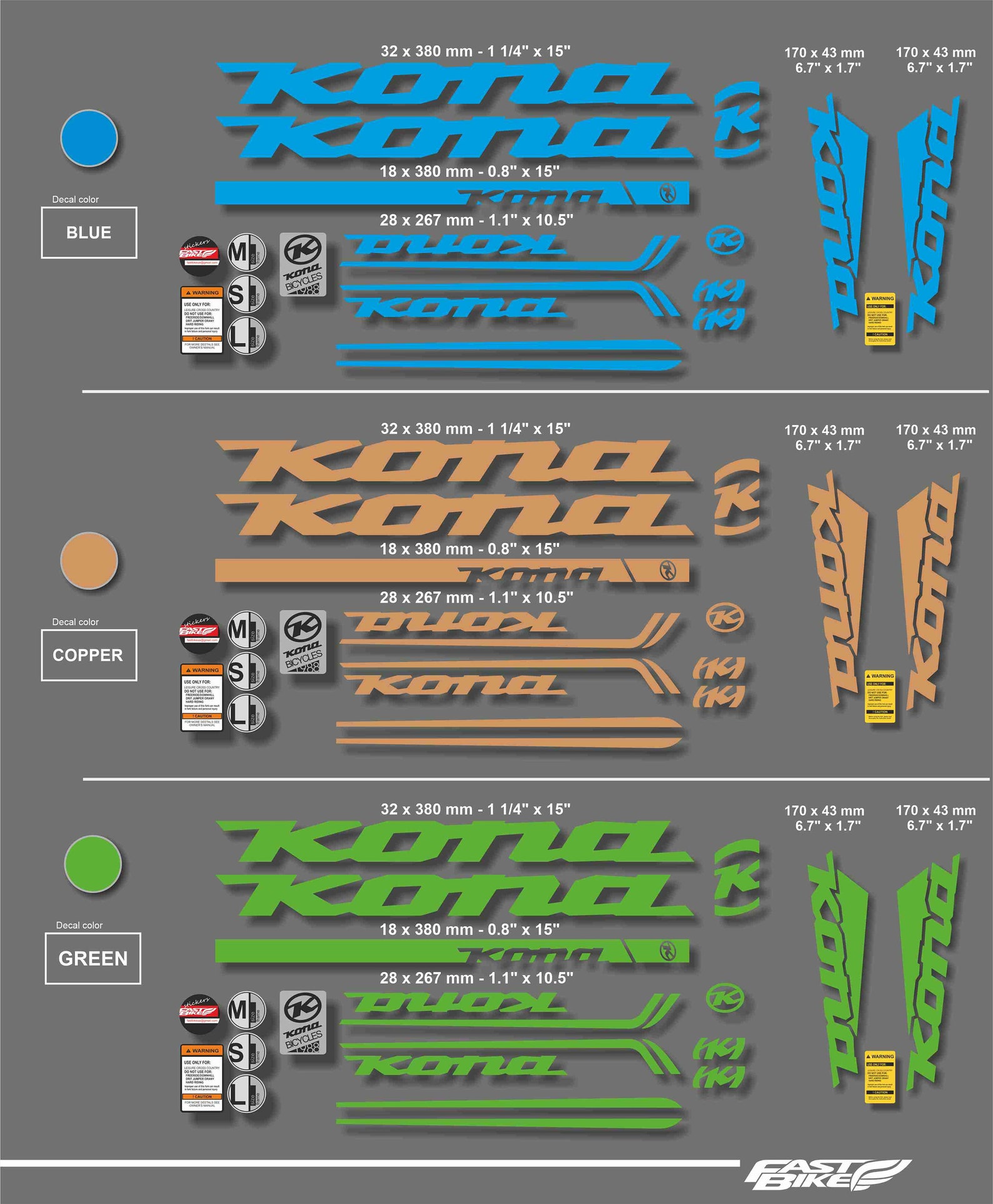 Custom Made Kona Decal Stickers on Bike. Kona Decals Etsy