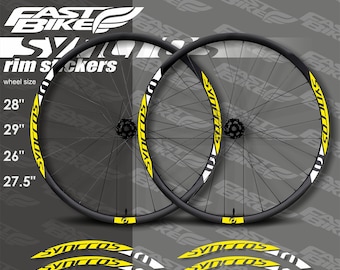 Custom Syncros Bike Rim Decal Stickers: 26-29