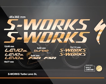 Custom S-Works Levo Bike Decal Stickers: 18-Piece Kit