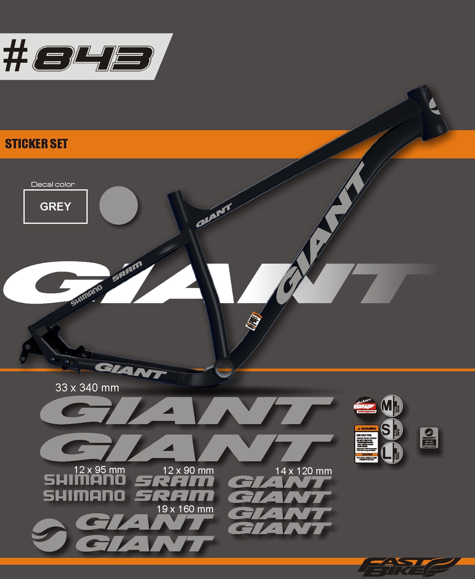 Giant decal stickers on bike. Giant decals Etsy