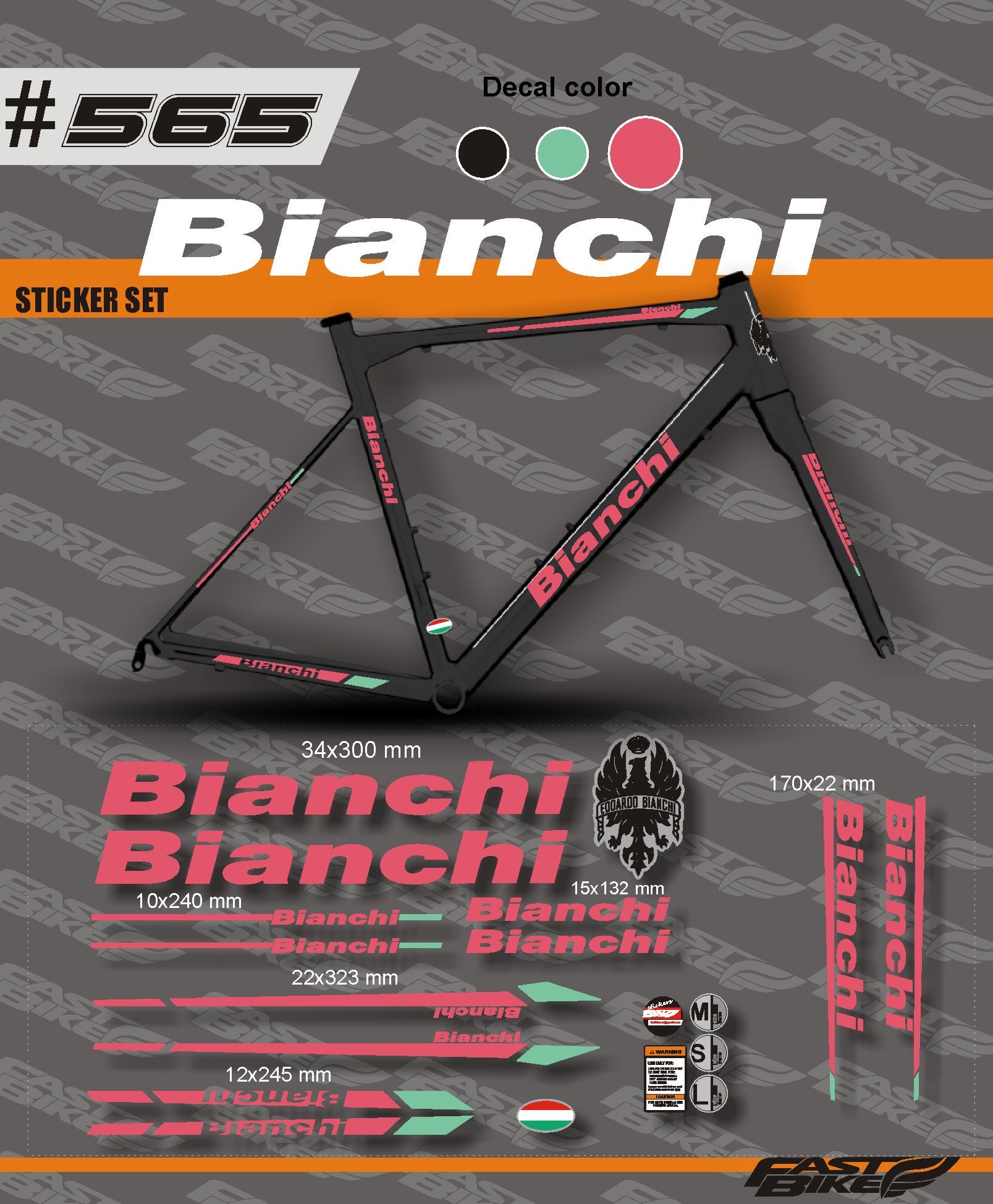 bianchi stickers road bike