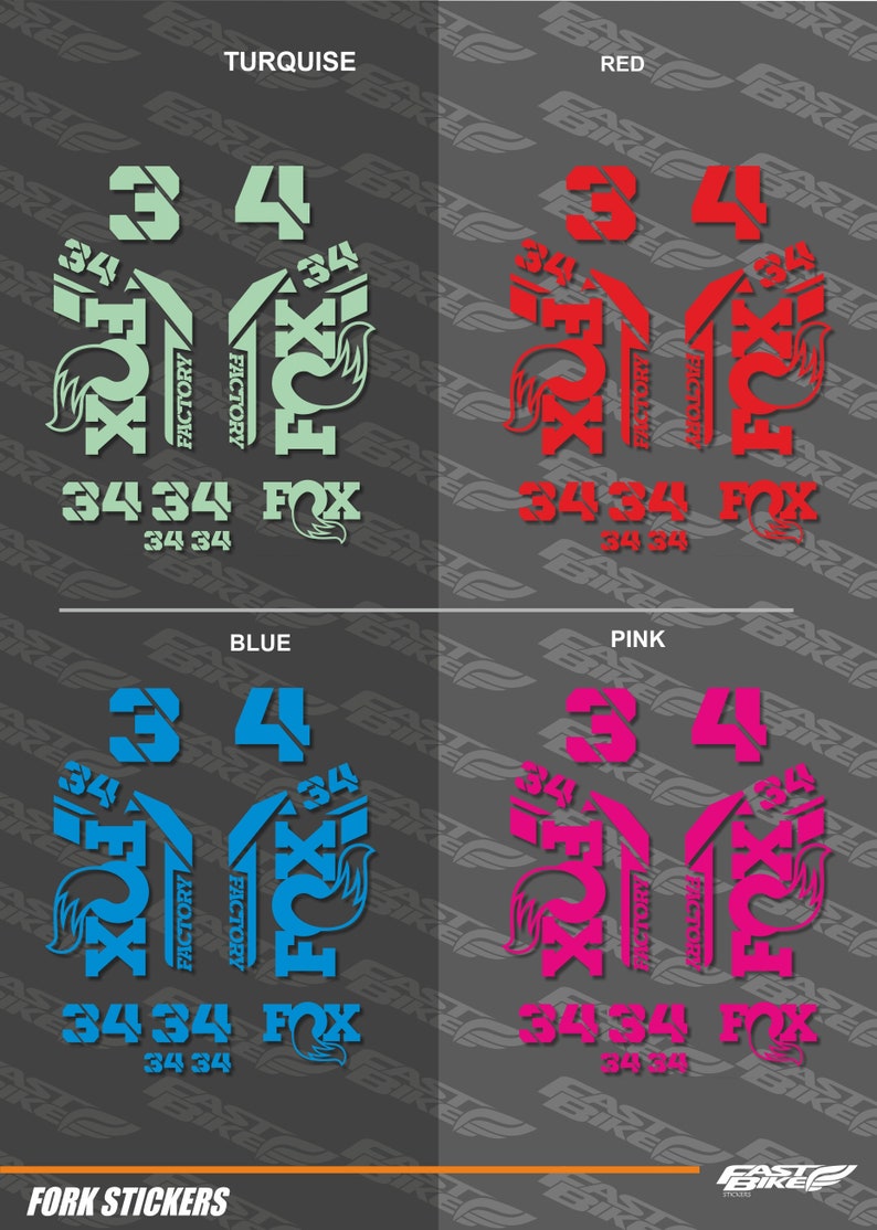 Fox 34 Decal Stickers Bike Fork - Etsy