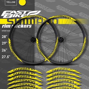 Custom made Shimano Bike rim stickers.