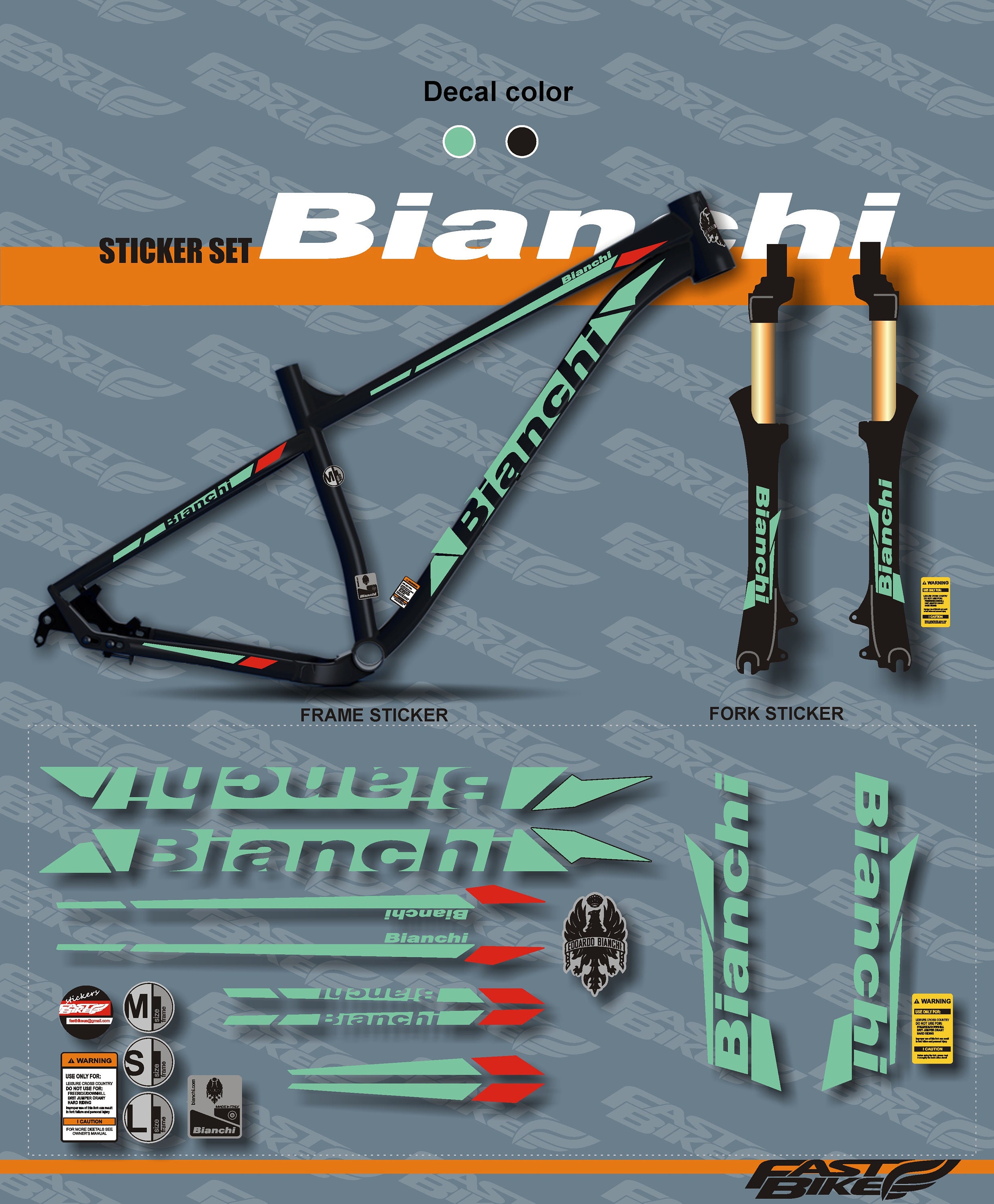 bianchi stickers road bike