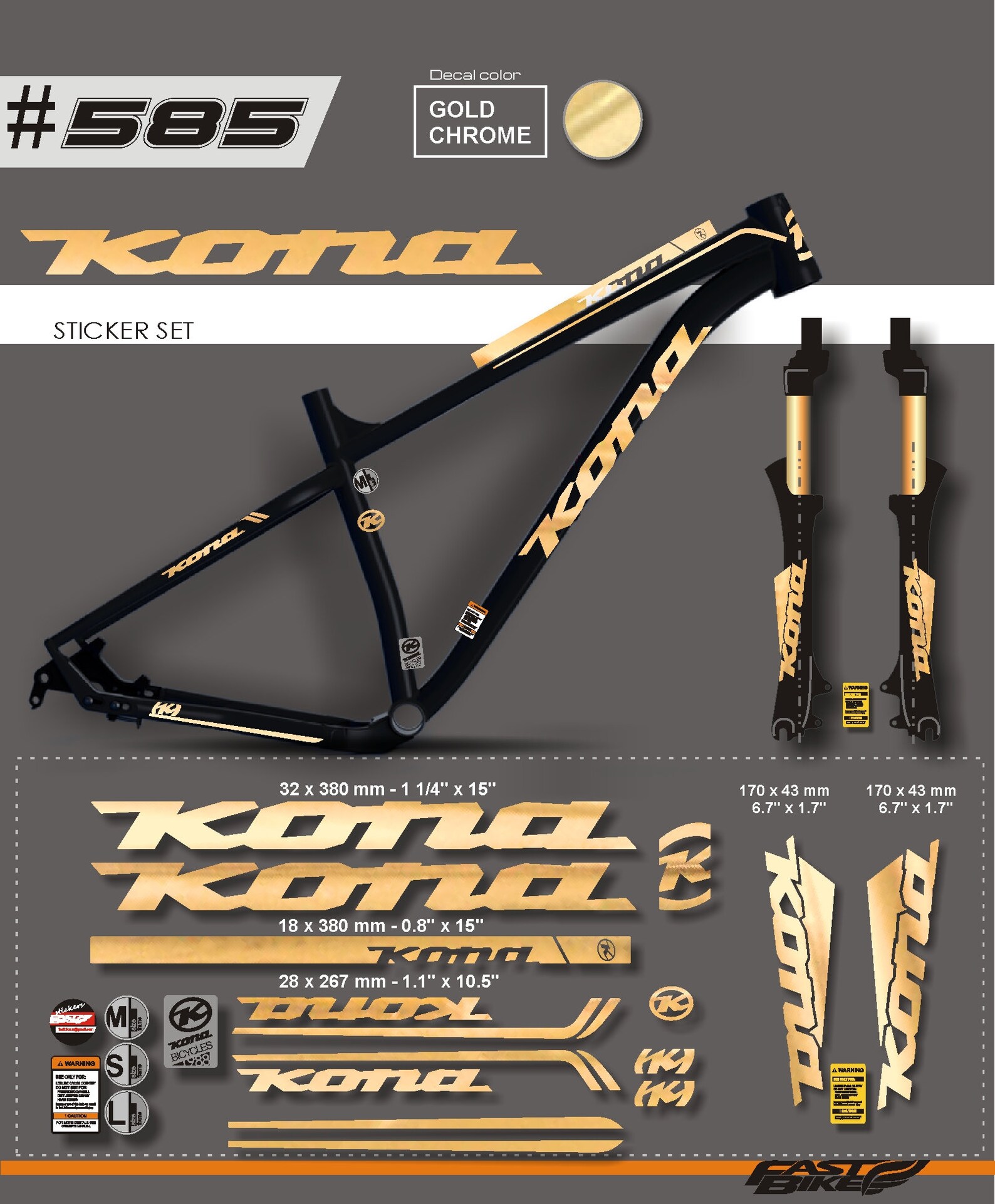 kona bike decals