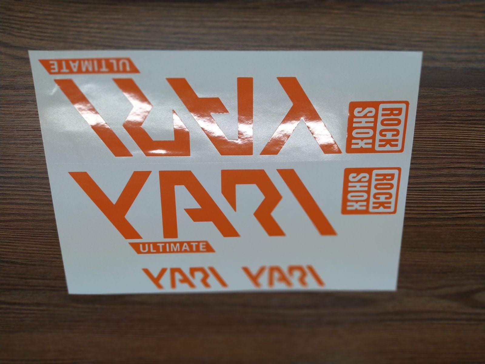 Custom Made Rockshox Yar Fork Decals Stckers. De-cut From Hgh