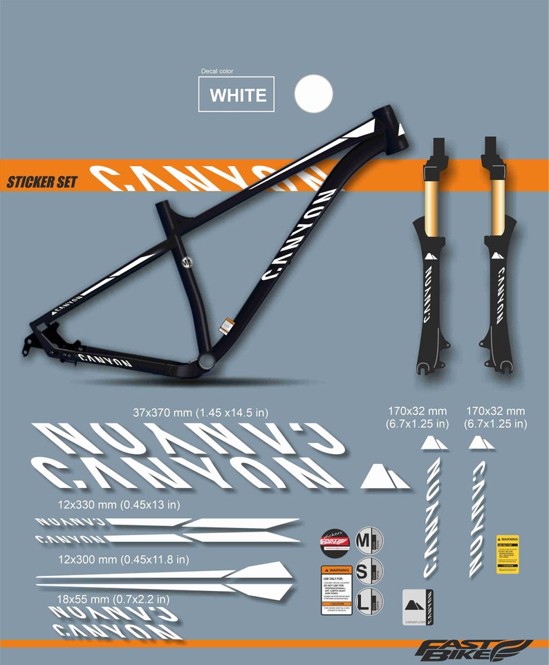canyon bike decals
