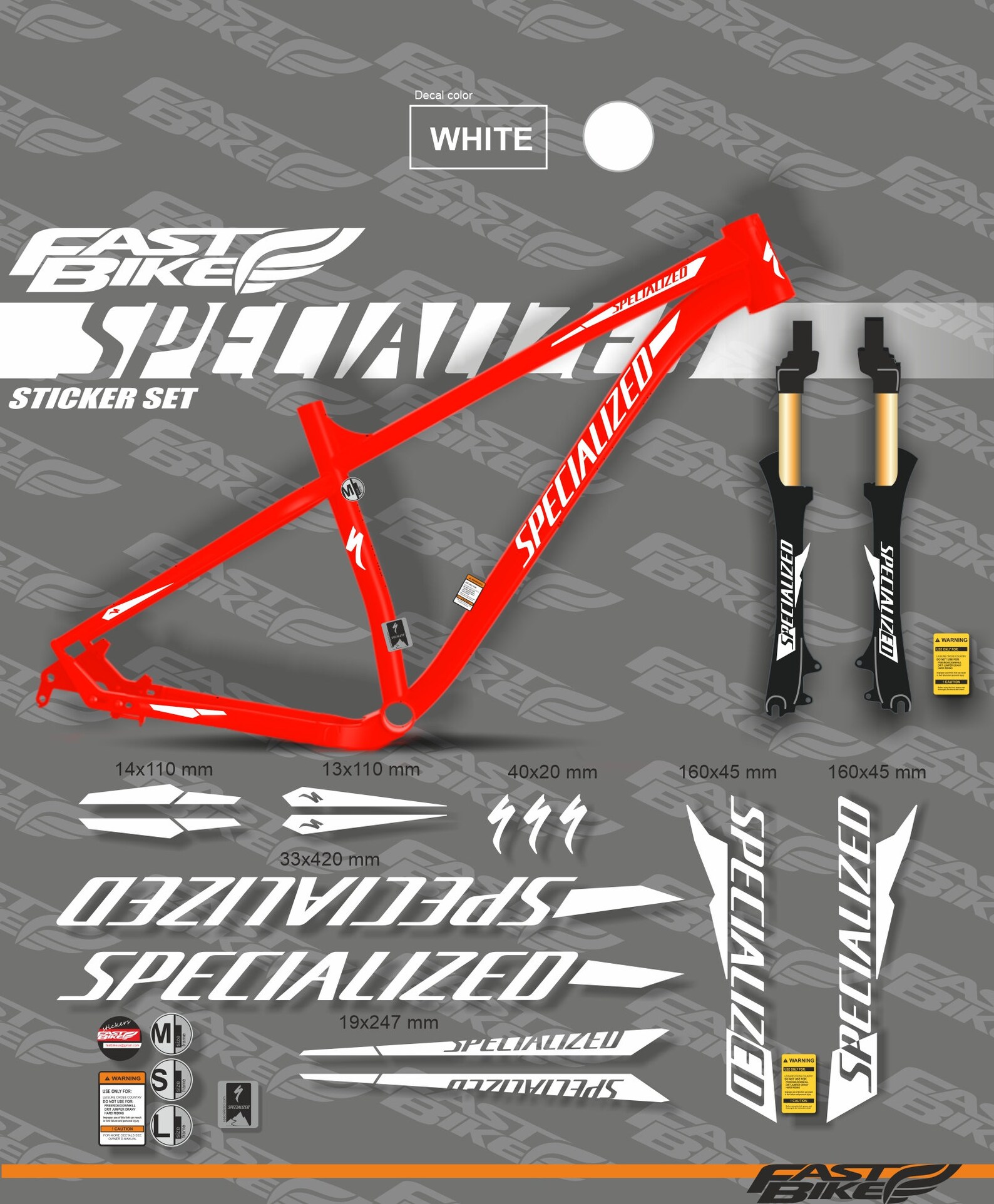 Custom Made Specialized Decals on Bike. Frame and Fork Etsy