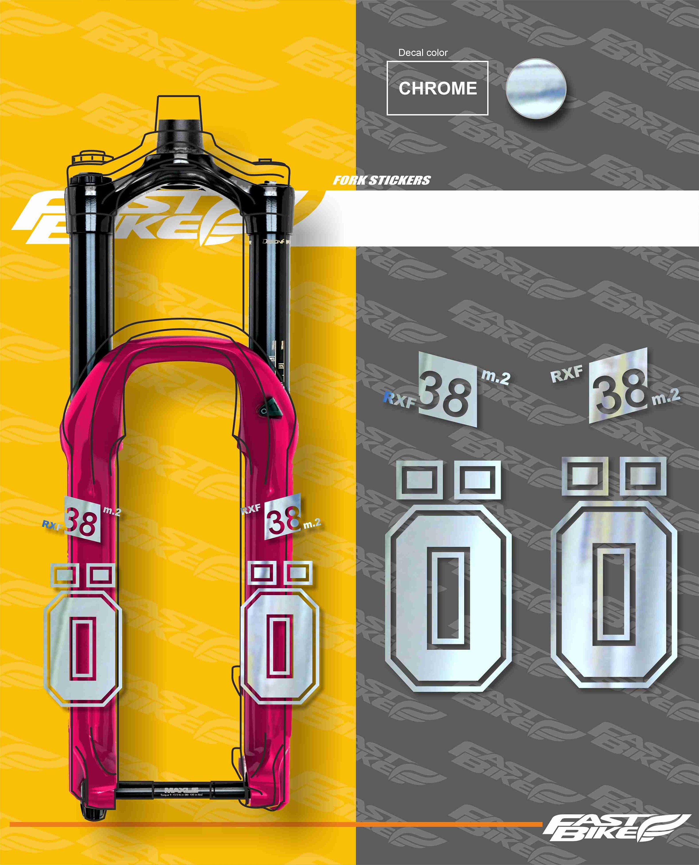 Autocollants Pour Fourche De VTT – Kit Pour Ohlins RXF36 M.2 – PVC Imperméable, Résistant UV, Déco Personnalisée (3M)