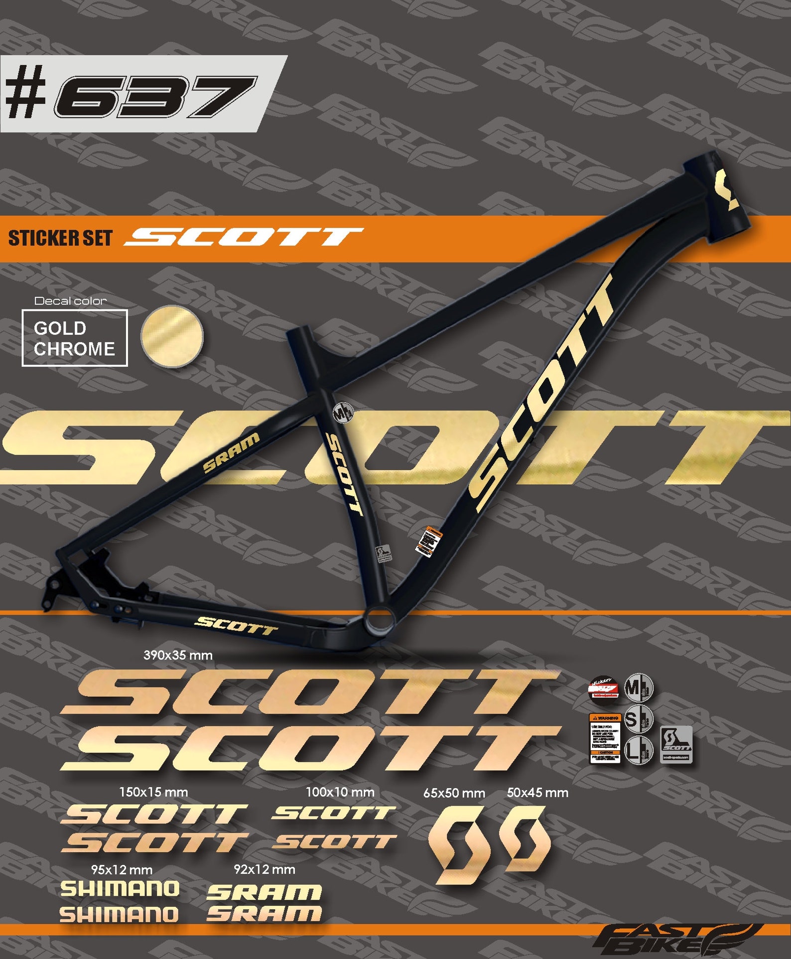 scott bike frame decals