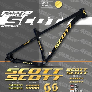 Custom made Scott stickers on bike. Scott decals