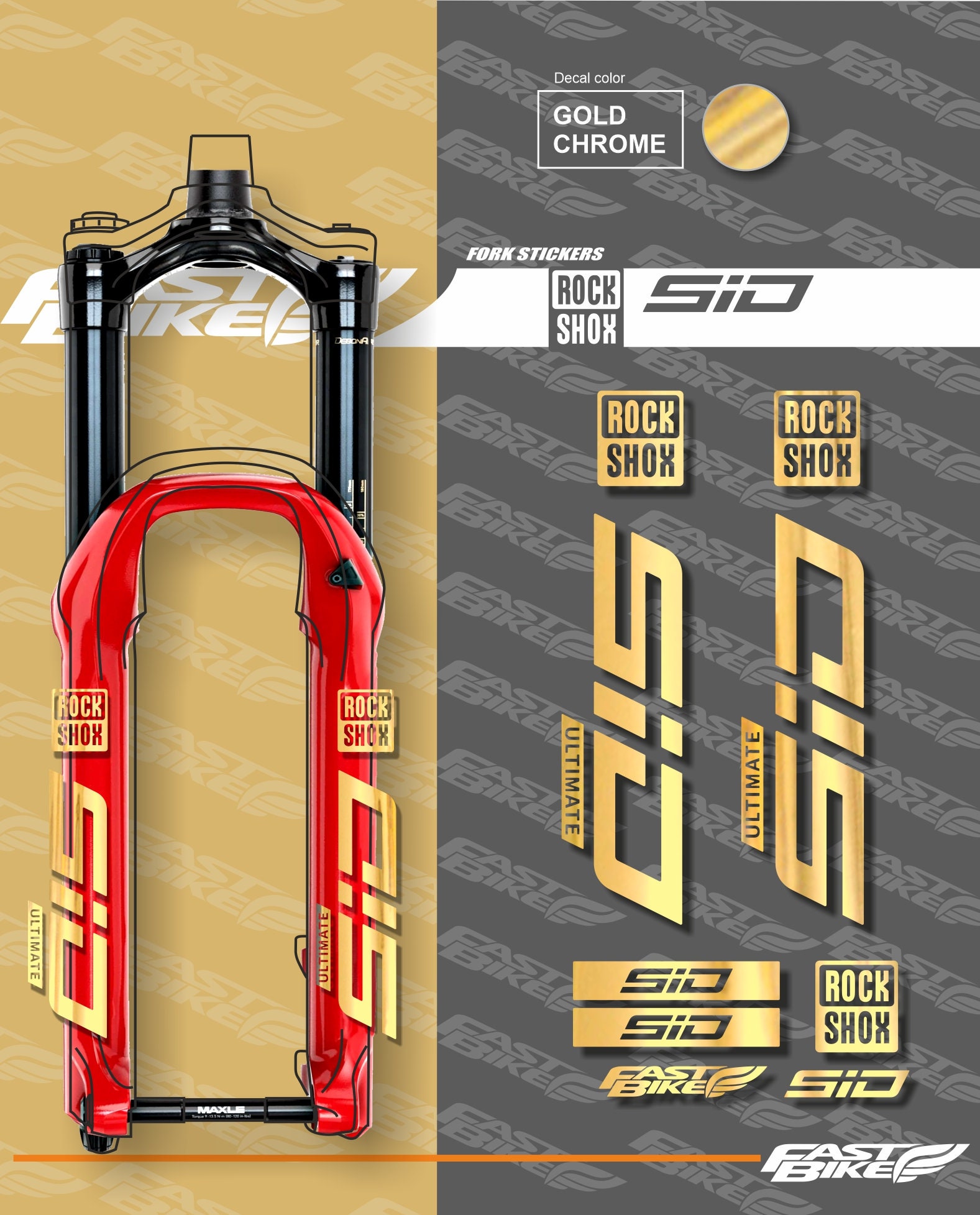 Rock Shox SID ULTIMATE Decal Bike Fork 