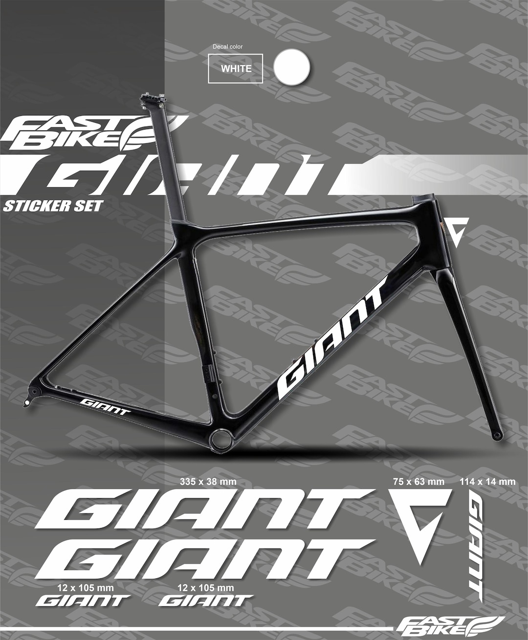 Autocollant Giant Die-Cut – Sticker Vélo Graphique – Format /630 – Neuf