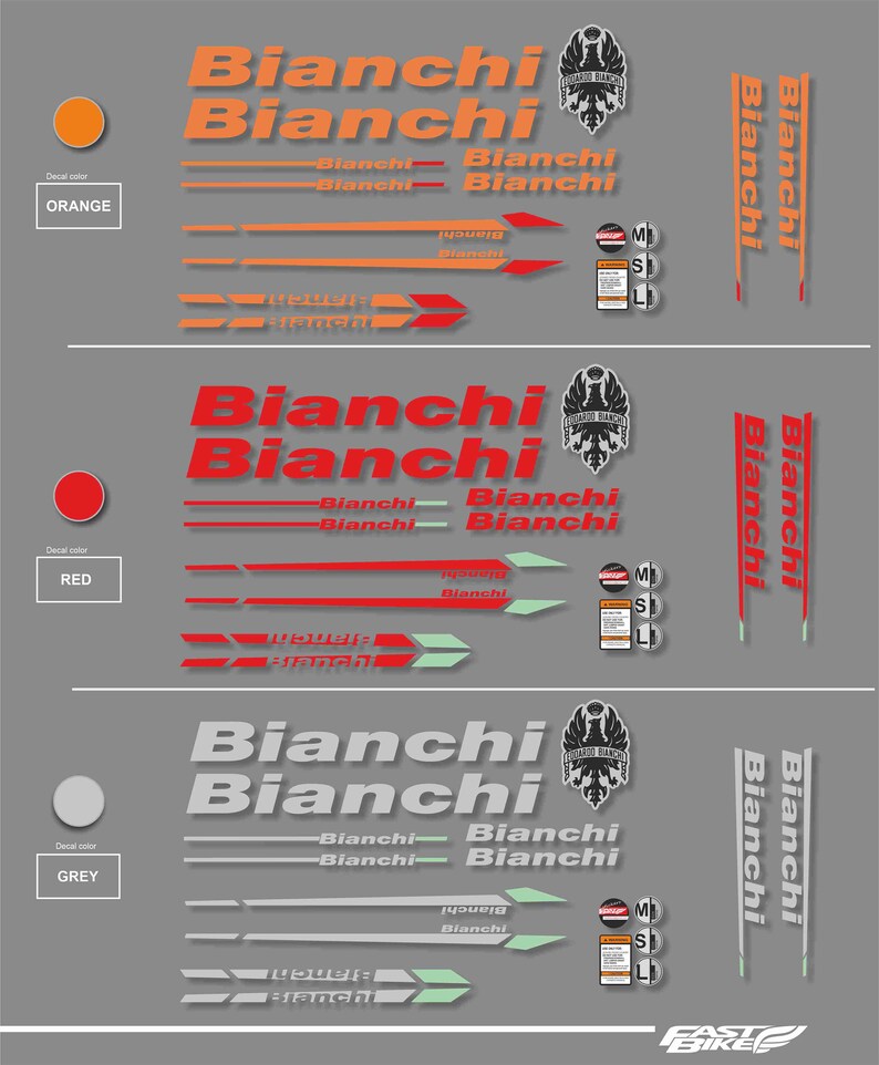bianchi bike decals
