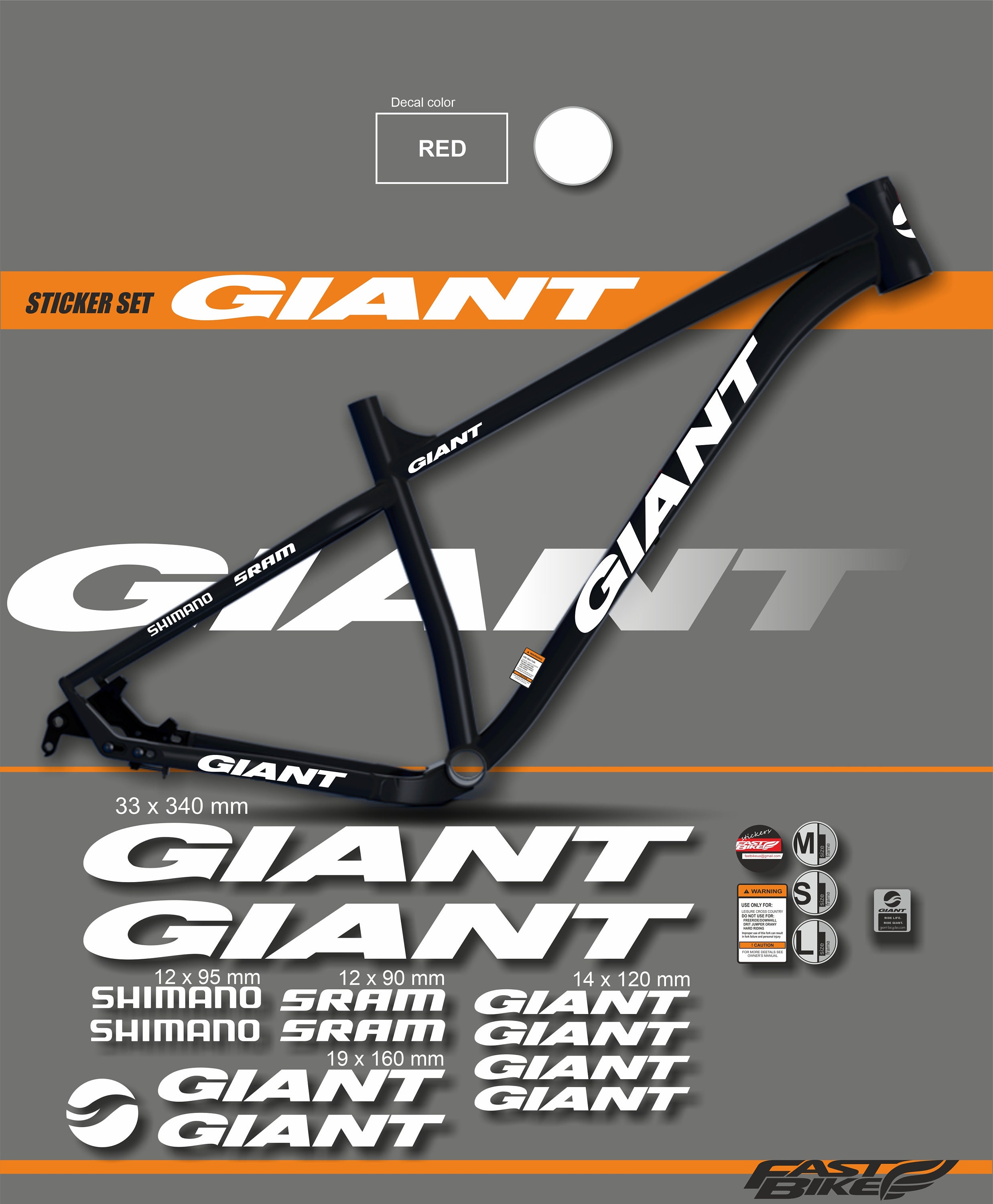 giant bicycle decal - Main Image