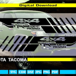 Toyota Tacoma Mountains Tailgate SVG Vector File, Digital Download, Toyota Tacoma Accessories