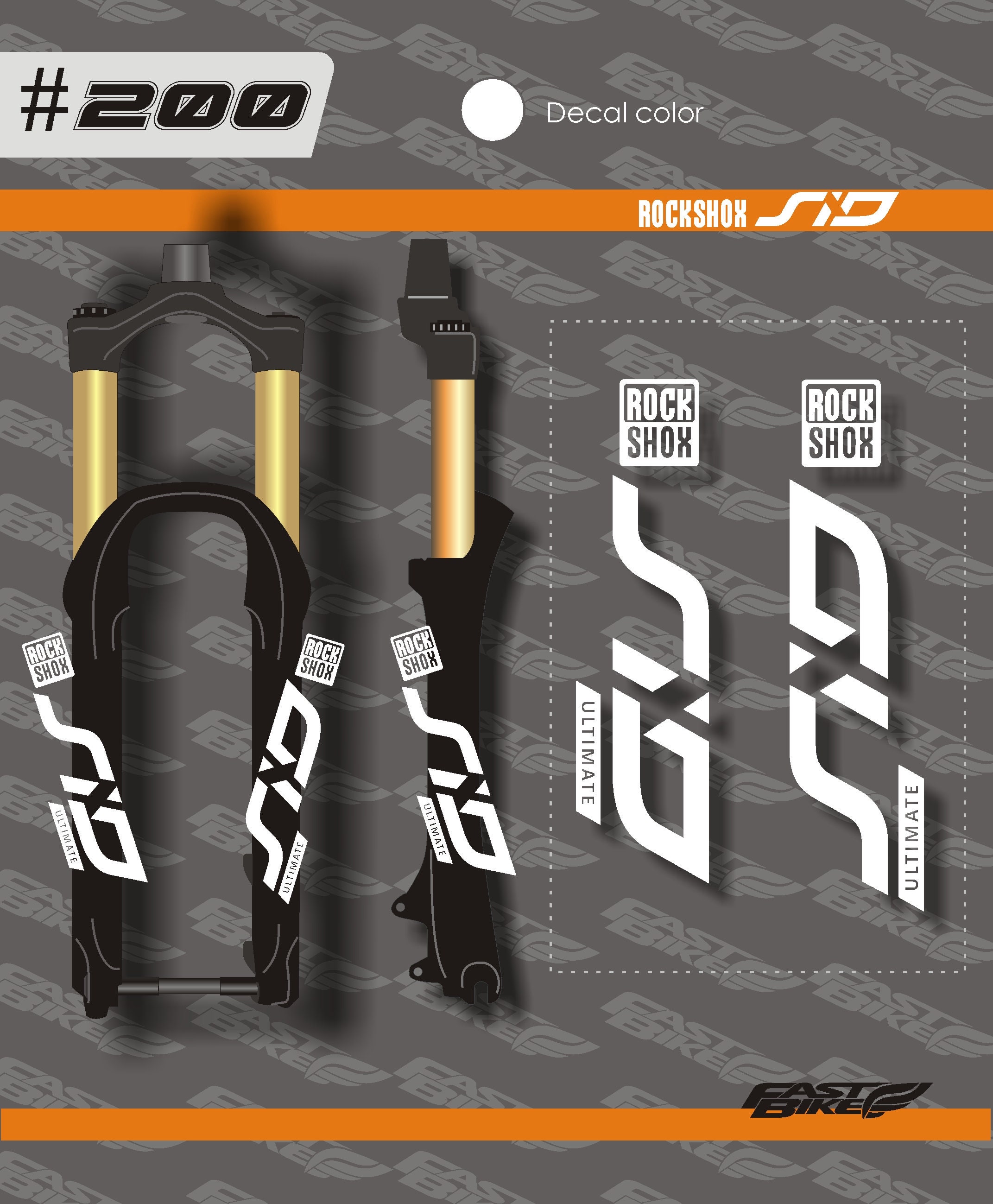 Rock Shox SID Bike Fork Decal Stickers Etsy