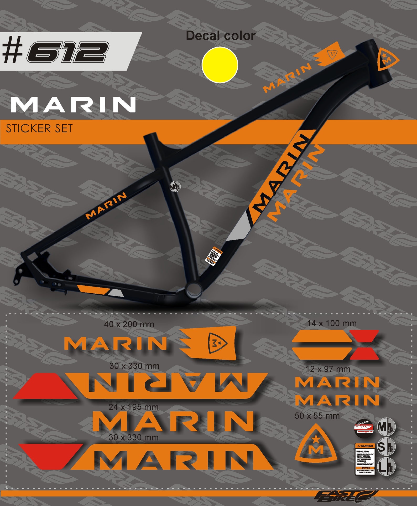 Marin stickers on bike. Marin decals | Etsy