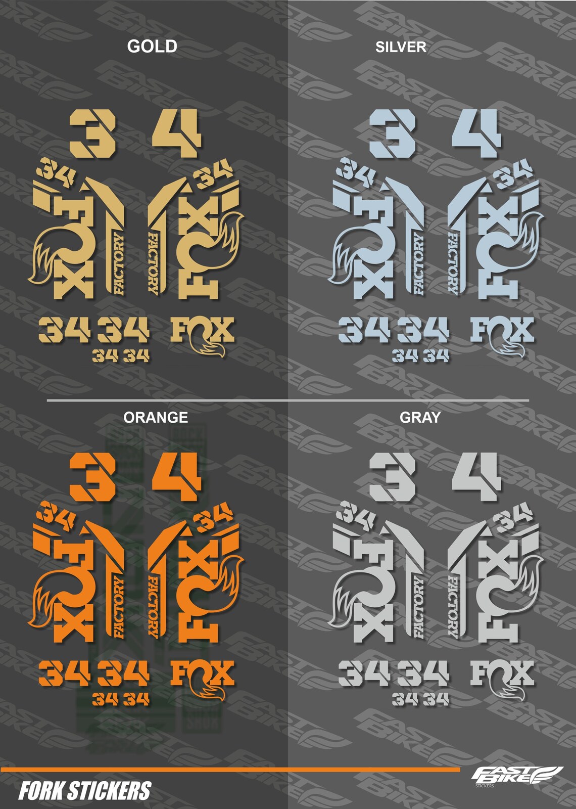 Fox 34 Decal Stickers Bike Fork - Etsy