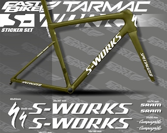 バイクに貼るカスタムメイドのS-works Tarmacデカールステッカー