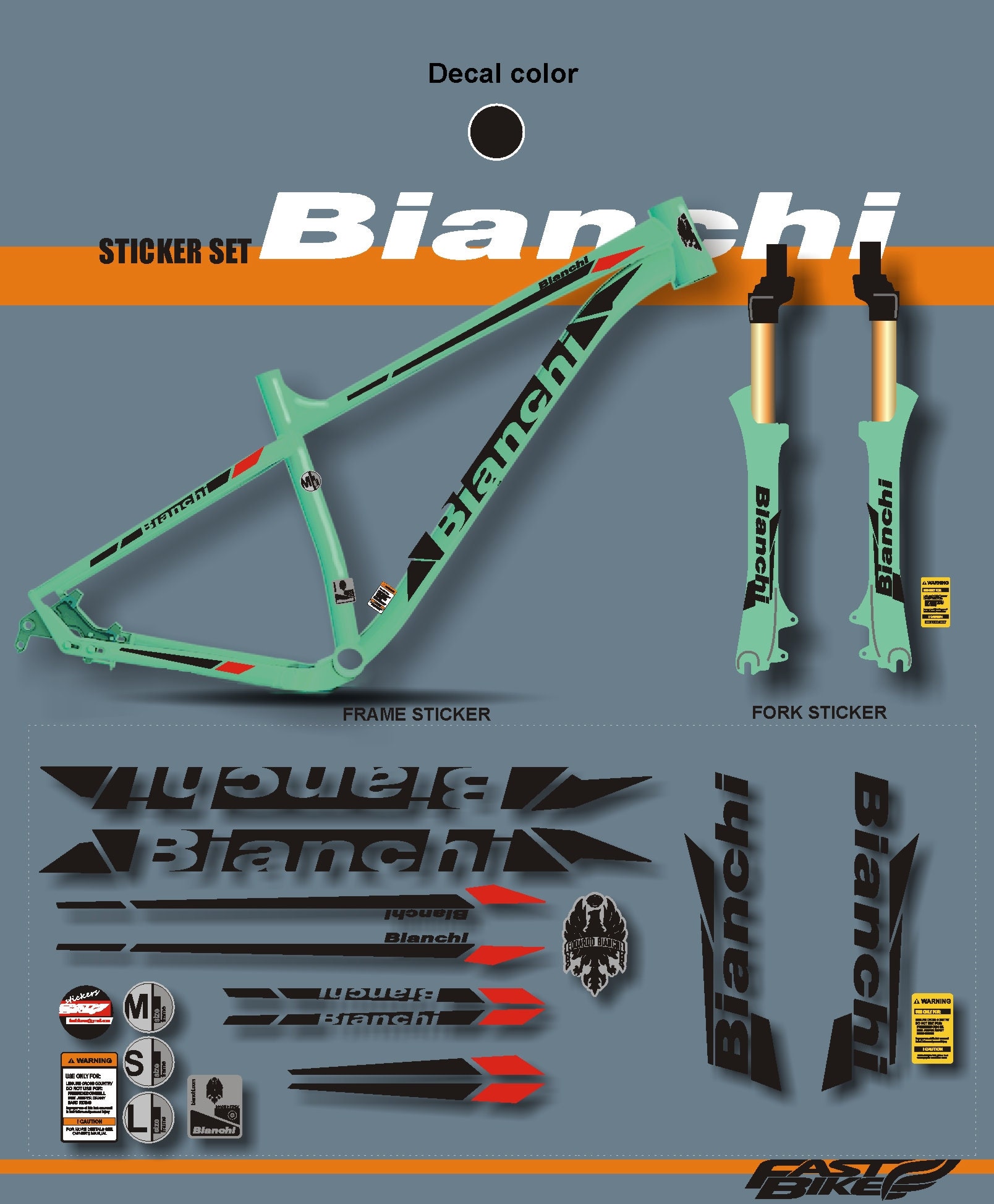 bianchi bike decals