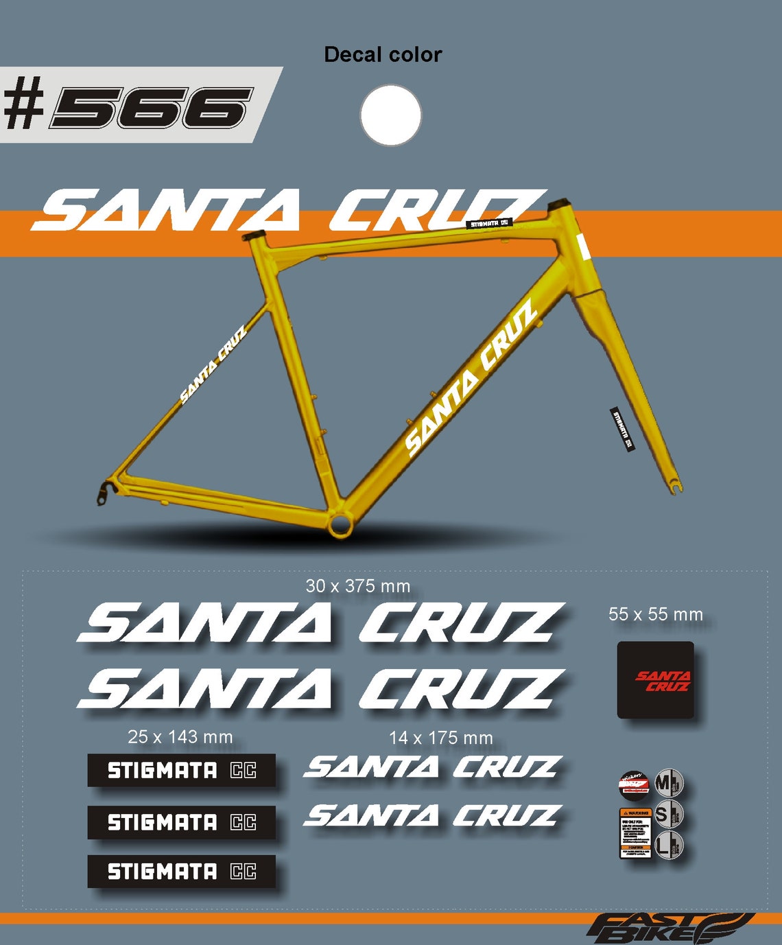 santa cruz bicycles custom downtube decal