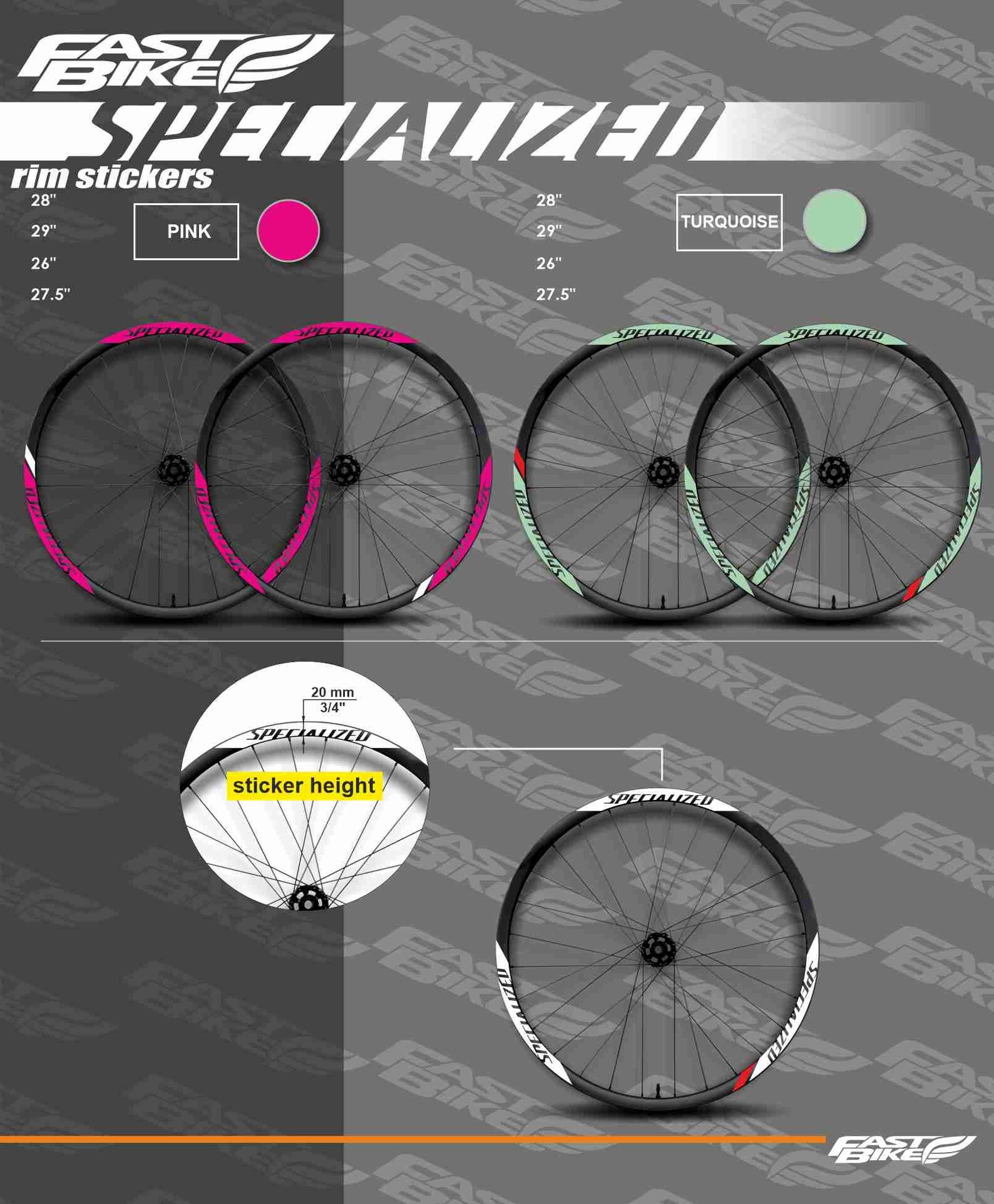 Specialized Bike Rim Decal Stickers. Specialized Stickers on Etsy