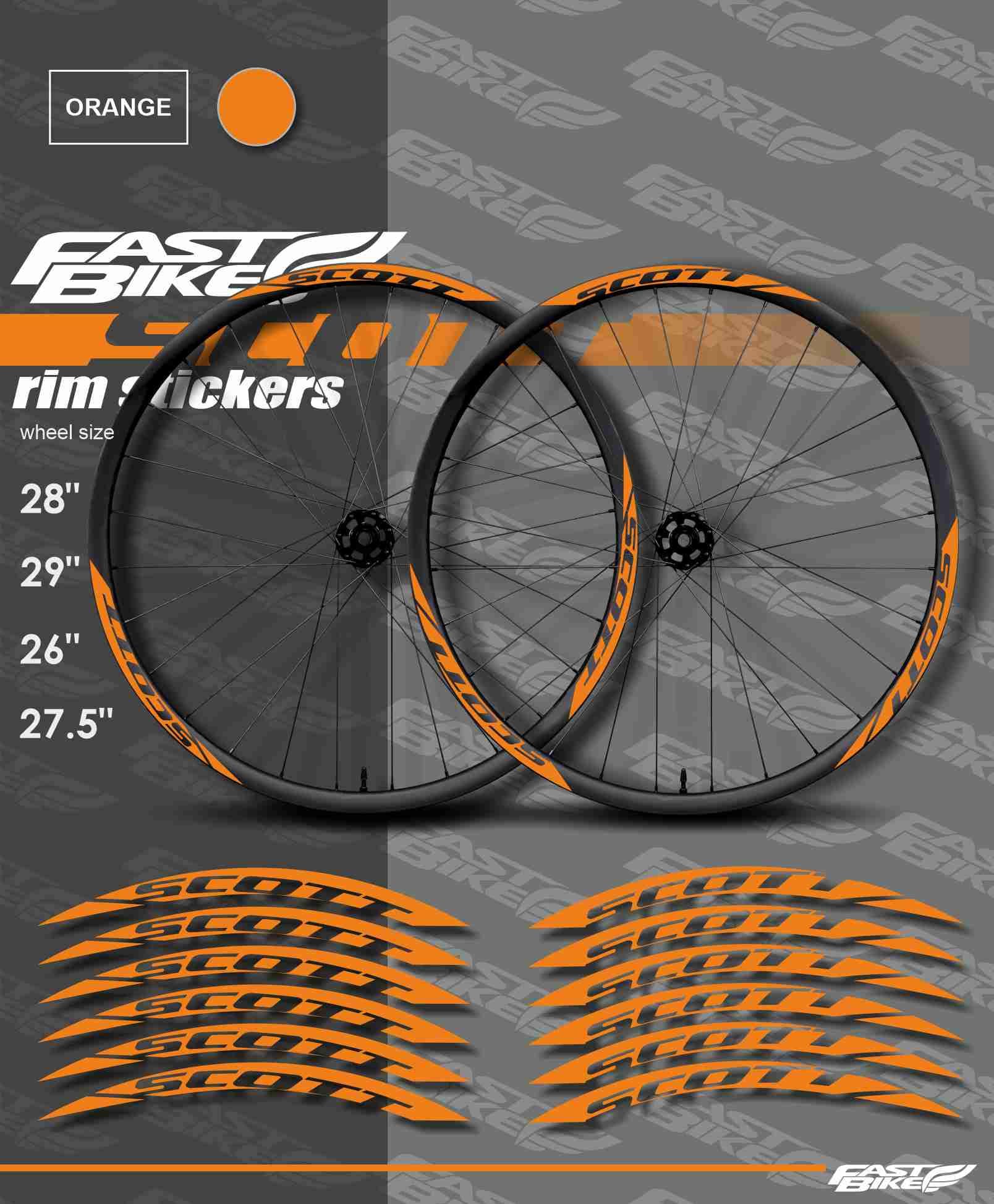 Custom Made Scott Bike Rim Decal Stickers. Scott Stickers on Bike