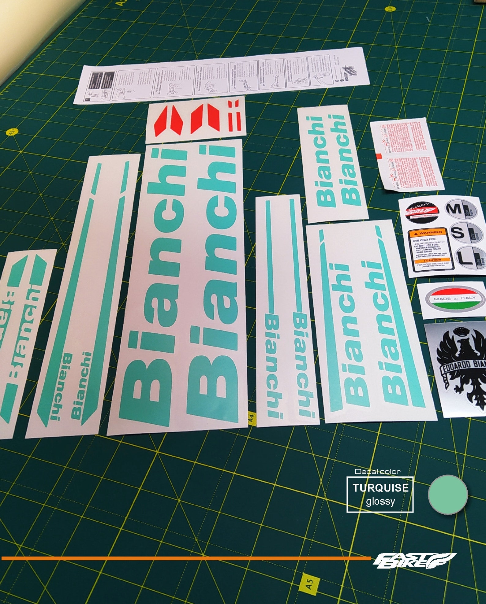 bianchi bike decals