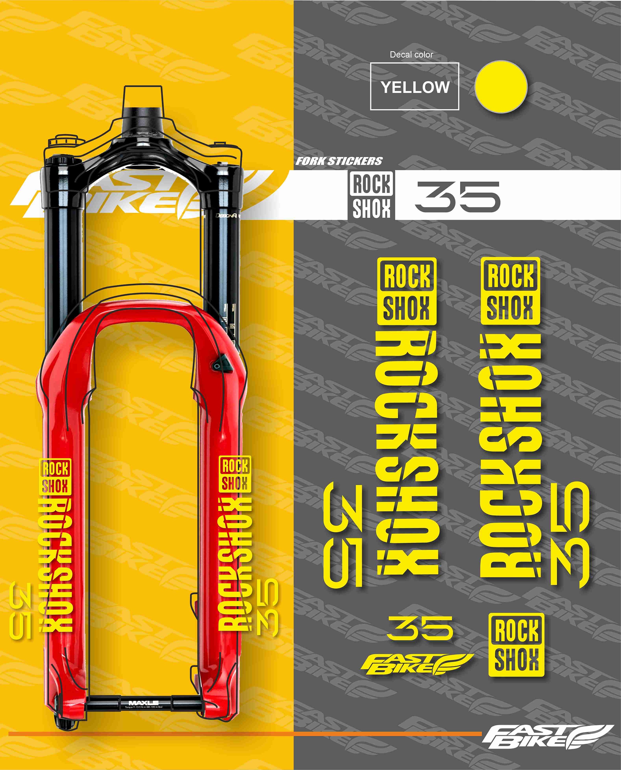 Stickers Pour Velo Fourche Rock Shox loghi 26 Mod 2 - Star Sam