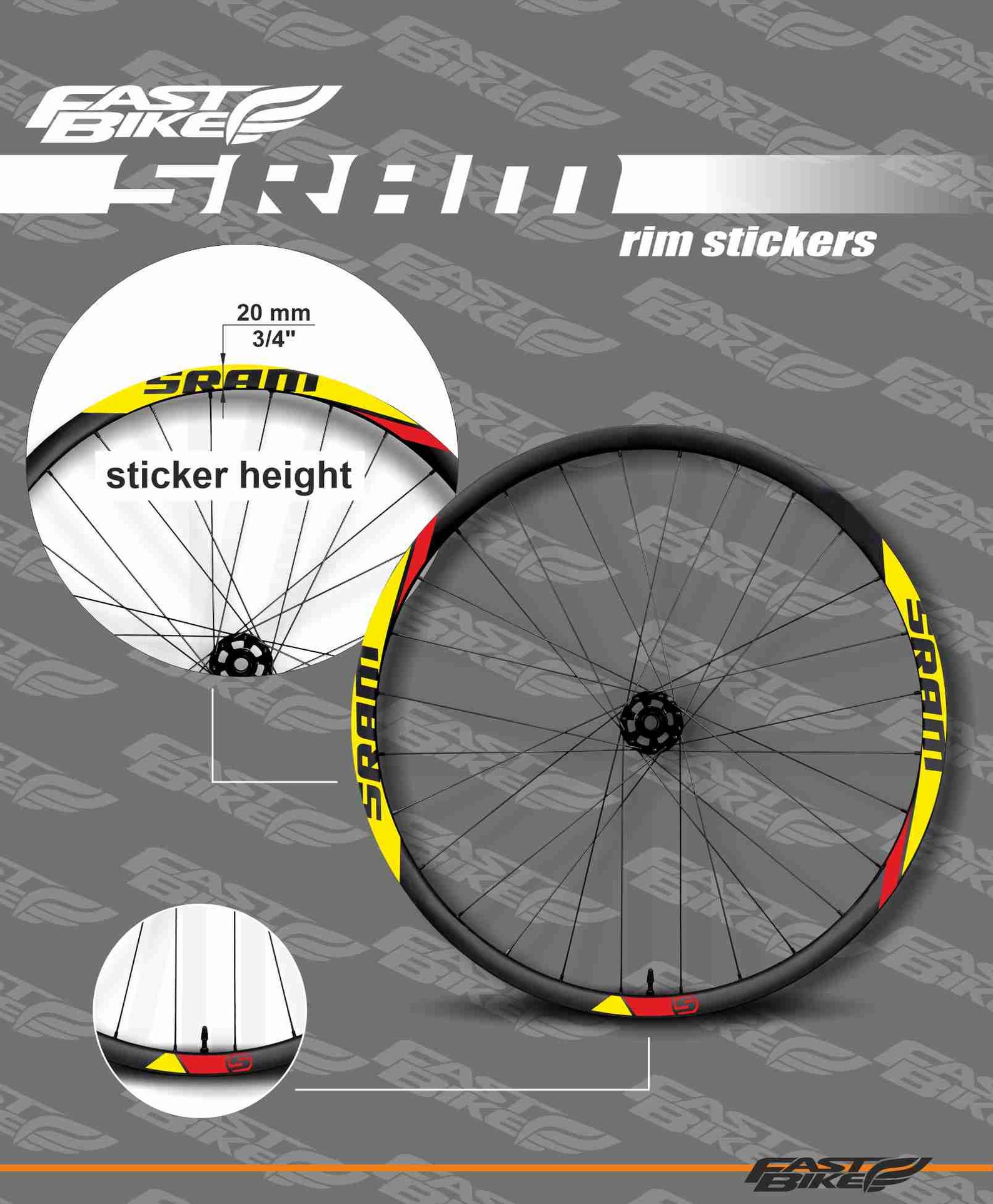Custom Made Sram Bike Rim Decal Stickers. Sram Stickers on Etsy