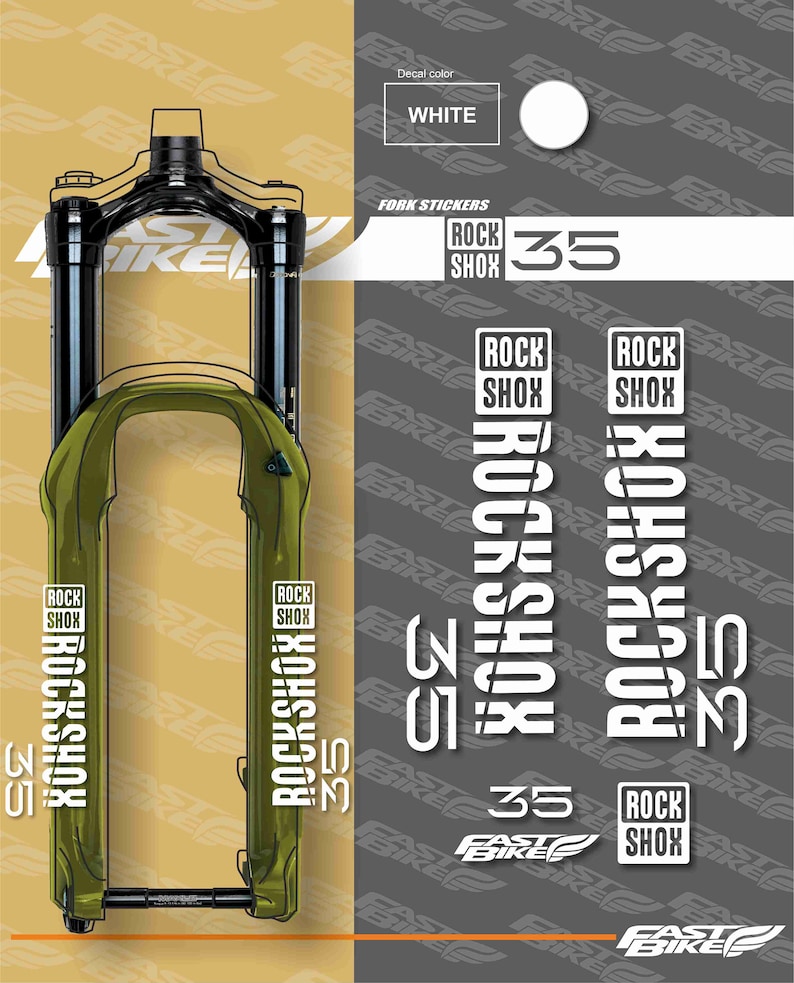 FA213 Autocollants fourche Rock Shox Argyle adhésif autocollant
