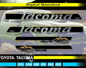 Toyota Tacoma Mountains Tailgate SVG Vector File, Digital Download, Toyota Tacoma Accessories