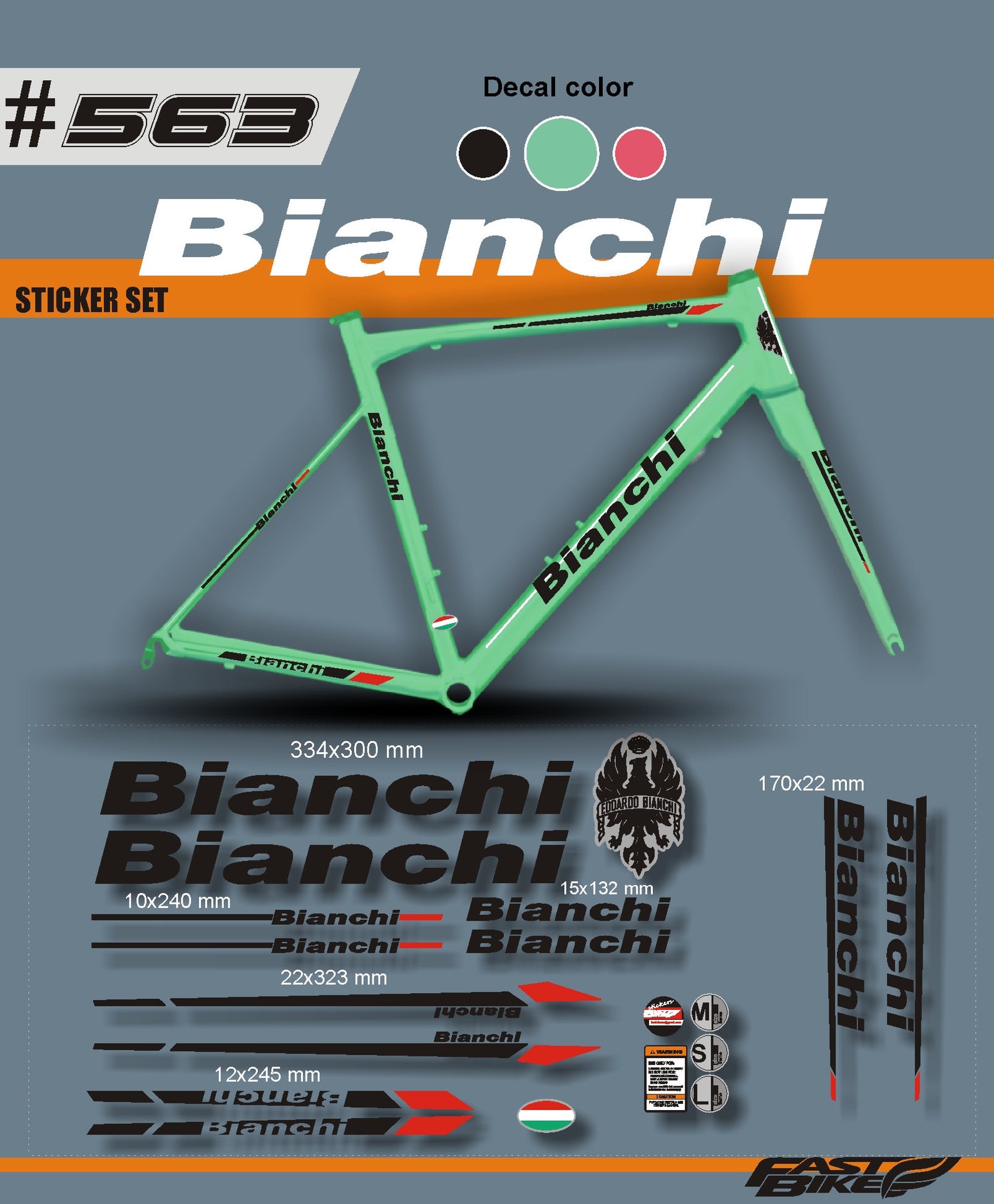 Bianchi Decal Stickers on bike.Bianchi decals Etsy