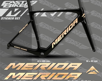 Custom made Merida reacto decal stickers on bike.Merida reacto decals.