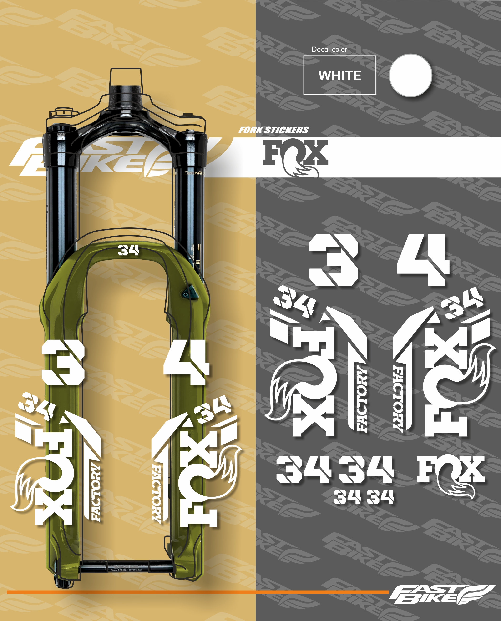 Fox 34 Decal Stickers Bike Fork - Etsy
