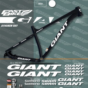 Custom made Giant decasl on bike. Giant stickers