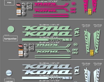 Custom Made Kona Decal Stckers On Bke. Kona Decals - Etsy