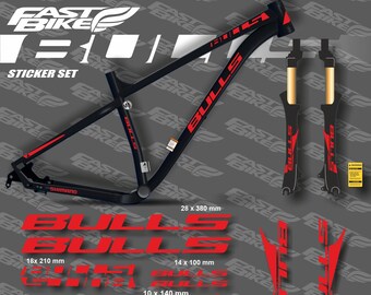 Custom Made Bulls Decals on Bike and Fork. - Etsy