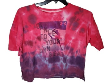 Upcycled Underarmor tee pink and purple J XL