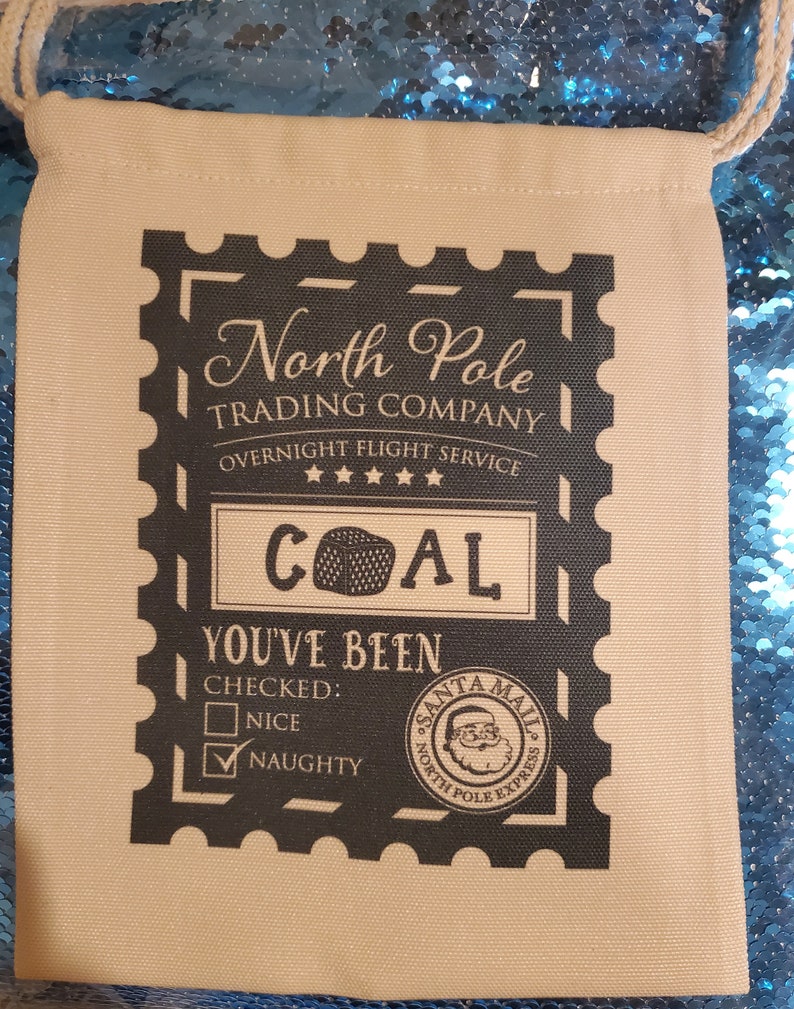 PERSONALIZED Santa Coal bag