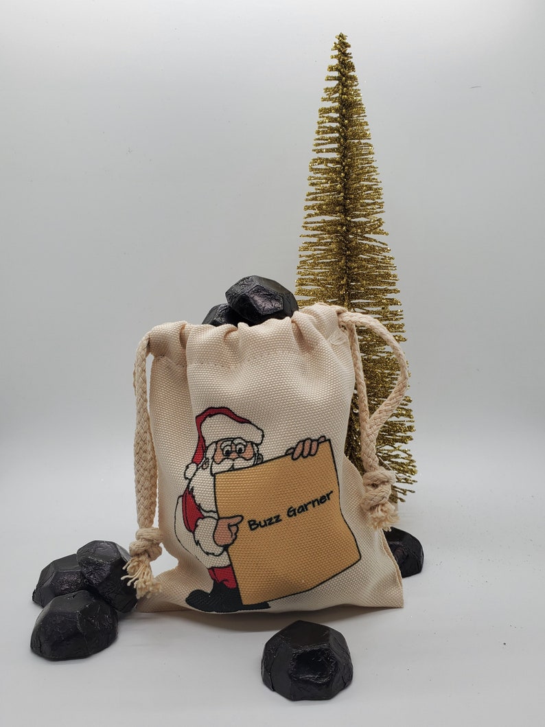 PERSONALIZED Santa Coal bag