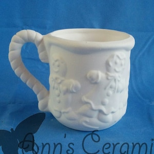 Gingerbread Mug - Made To Order - Paint Your Own Bisque
