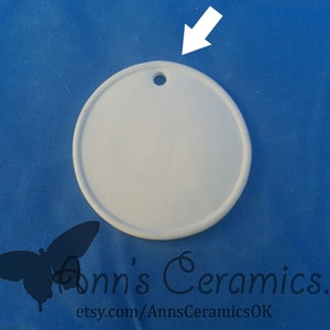 Set of Four Flat Disc Ornaments or Add ons - Made to Order - Paint Your Own Bisque