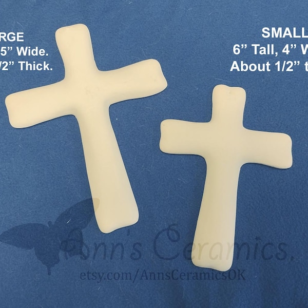 Plain Crosses Four Sizes - Made to Order - Paint Your Own Bisque