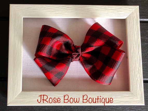buffalo plaid baby bow
