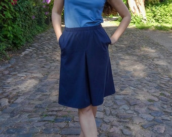 Freydis & Sun - Jupe femme, bleu, jersey coton bio, Made in Germany