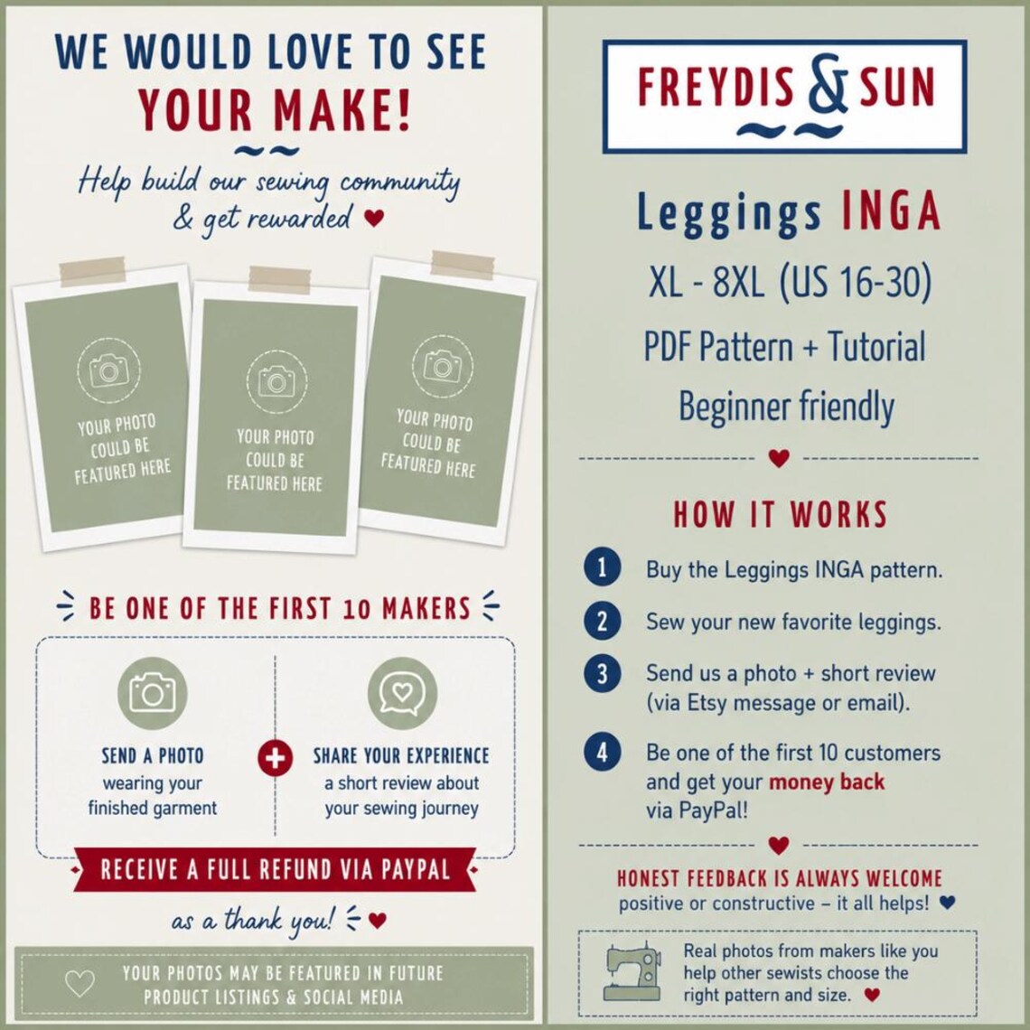 Plus Size Leggings Sewing Pattern US 16-30 / Curvy Sewing Pattern XL ...