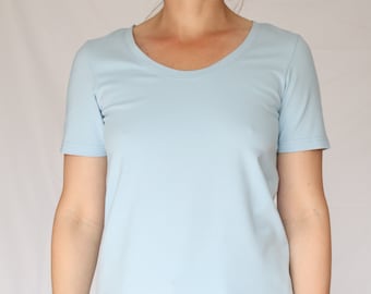 Freydis & Sun - T-shirt for women in light blue, plus sizes, oversize, Schleswig-Holstein
