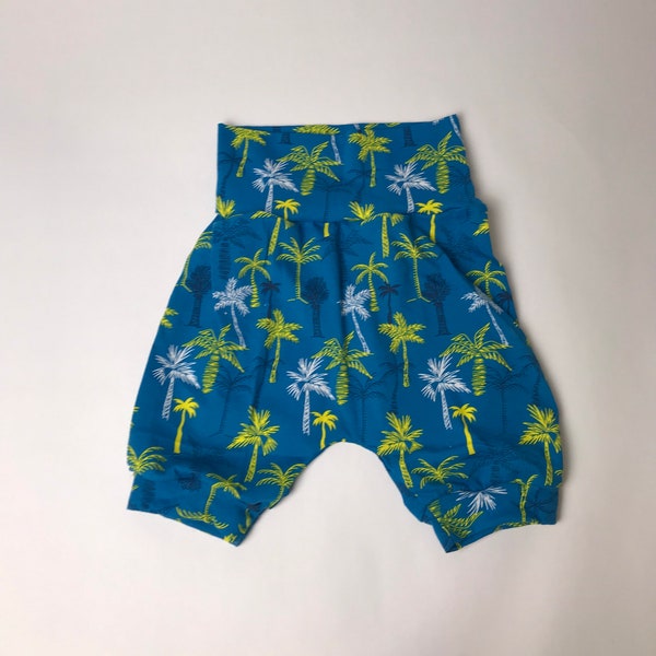 Harem Shorts, Grow-with-me, Custom, Pick your fabric- twelve options, 3 months - 12 month, 12 month - 3T, size 4 - 6, 6-9y